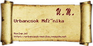 Urbancsok Mónika névjegykártya