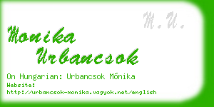 monika urbancsok business card