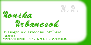 monika urbancsok business card
